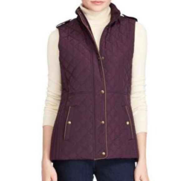 Lauren Ralph Lauren Tops - Ralph Lauren Quilted Aubergine Vest Size L